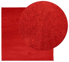 Tapete de pelo curto OVIEDO 160x160 cm vermelho