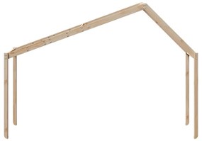 Telhado de cama infantil 213x95,5x144,5 cm madeira pinho maciça