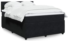 vidaXL Cama com molas/colchão 160x200 cm veludo preto