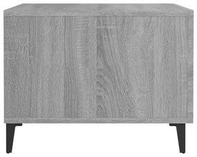 Mesas de centro + pernas de metal 2pcs 50x50x40 cm sonoma cinza