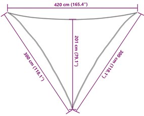 Para-sol estilo vela 160 g/m² 3x3x4,2 m PEAD bege