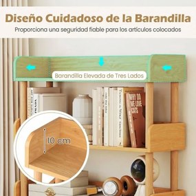 Estante de madeira 80 x 24 x 130,5 cm com 5 níveis, postes em pinho, corrimões altos, prateleiras abertas, para livros e plantas, para sala de estar o