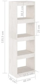 Estante/divisória 40x30x135,5 cm madeira de pinho branco