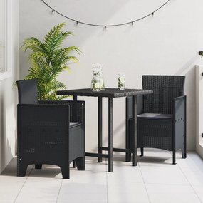 vidaXL Cadeiras de Jardim com Almofadas 2 pcs Antracite Poliratan