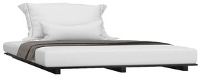 Estrutura de cama 140x190 cm madeira de pinho maciça preto