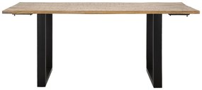 MESA DE JANTAR COM BORDO - EXTENSÍVEL - 180X90X77 CM - COMPRIMENTO TOTAL 280 CASTANHO E PRETO