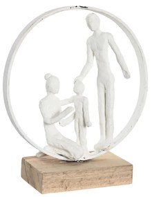 Figura Decorativa Dkd Home Decor 23 X 10 X 27 cm Branco Resina Madeira de Mangueira Família