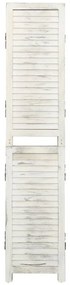 Biombo com 3 painéis 105x165 cm madeira branco antigo