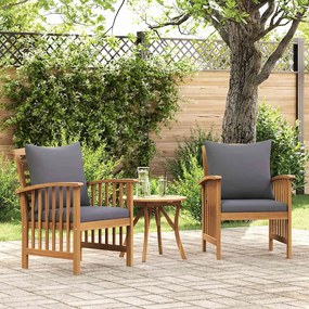 vidaXL Cadeiras de jardim c/ almofadões 2 pcs madeira acácia