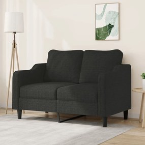 vidaXL Sofá de 2 lugares tecido 120 cm preto