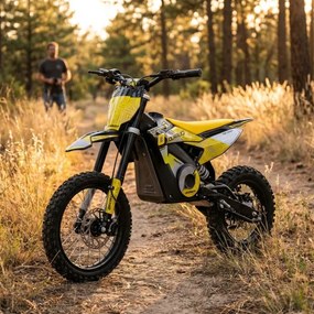 Mini moto elétrica para crianças velocidade até 38 km/h aprox. C/Limitador 1600W DORADO PD7 14/12" Amarela