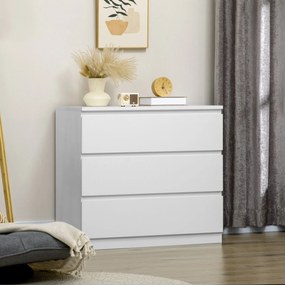 Cómoda com 3 gavetas 80 x 39 x 73 cm branco