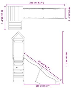 Conjunto de brincar para exterior madeira de pinho impregnada