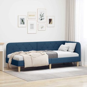 vidaXL Estrutura de Cama de Canto Azul 80 x 200 cm tecido