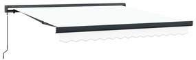 vidaXL Toldo Retrátil Branco 300 x 250 cm Tecido e Metal