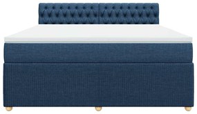 Cama com molas/colchão 180x200 cm tecido azul