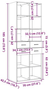 Armário alto 70x42,5x185 cm derivados de madeira branco