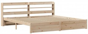 Estrutura de cama com cabeceira 200x200 cm pinho maciço