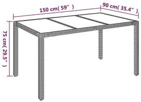 5 pcs conjunto de jantar p/ jardim c/ almofadões vime PE cinza