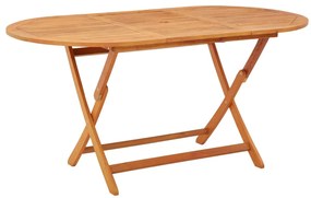 Mesa de jardim dobrável 160x85x75 cm madeira eucalipto maciça