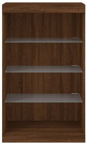 Aparador com luzes LED 60,5x37x100 cm carvalho castanho