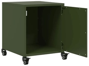 Mesa de cabeceira 36x39x43,5 cm aço verde-azeitona