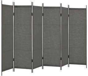 vidaXL Divisória de quarto com 6 painéis 300x180 cm antracite