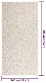 Tapete ZIZUR creme 100x200cm aspeto de juta interior e exterior