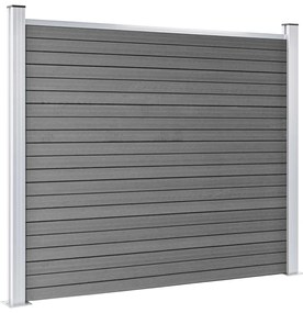 Conjunto painel de cerca 526x146 cm WPC cinzento