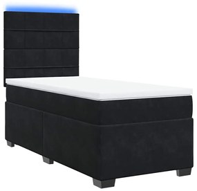 Cama com molas/colchão 90x190 cm veludo preto