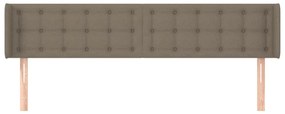 Cabeceira cama abas tecido 183x16x78/88 cm cinzento-acastanhado