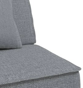 Sofá-cama em forma de L 255x140x70 cm tecido cinzento-claro