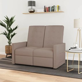 vidaXL Sofá reclinável de 2 lugares tecido cinzento-acastanhado