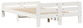 Cama sem colchão 120x190 cm madeira de pinho maciça branco