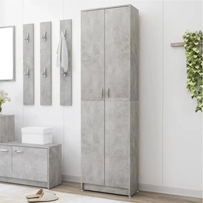 802853 vidaXL Roupeiro de corredor 55x25x189cm contraplacado cinzento cimento