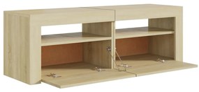 Móvel de TV com luzes LED 120x35x40 cm carvalho sonoma