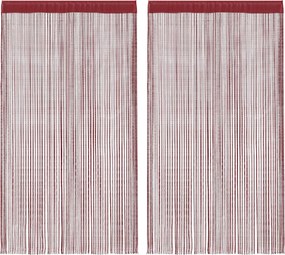 vidaXL Cortinas de fios 2 pcs 140x250 cm bordô