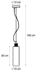 Candeeiro suspenso Hotel Chic bronze escuro com vidro âmbar - Stavelot Chique de hotel