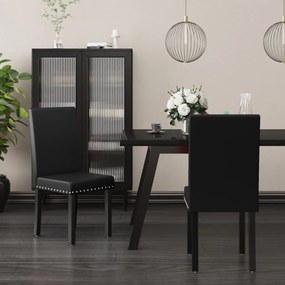 vidaXL Cadeiras de jantar 2 pcs PVC preto