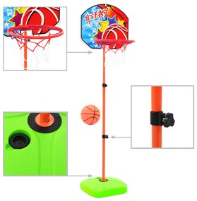 Conjunto de tabela e bola de basquetebol infantil