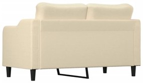 Sofá de 2 lugares tecido 140 cm cor creme