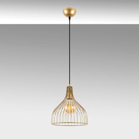 Candeeiro de Teto Cafu – Dourado Brilhante – 25 x 25 x 123 cm