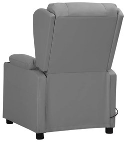 Poltrona de massagens elétrica couro artificial cinzento