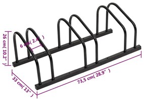 Suporte para 3 bicicletas aço preto