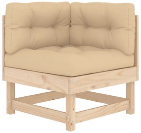 7 pcs conjunto lounge de jardim c/ almofadões madeira maciça