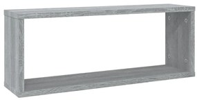 Prateleiras parede 2 pcs madeira processada 60x15x23 cm cinza