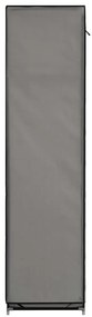 Roupeiro c/ compartimentos e varões 150x45x175 cm tecido cinza