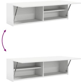 Armário parede p/ casa banho 100x25x30 cm deriv. madeira branco