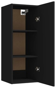 Armário parede suspenso 34,5x34x90cm derivados de madeira preto