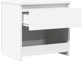 Mesa de cabeceira 40x30x39 cm contraplacado branco brilhante